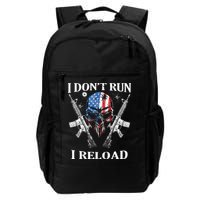 I don't Run I Reload Gun Rights AR 15 Skull American Flag Backpack