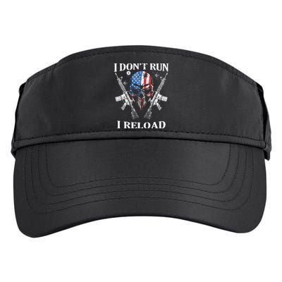 I don't Run I Reload Gun Rights AR 15 Skull American Flag Adult Drive Performance Visor