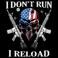I don't Run I Reload Gun Rights AR 15 Skull American Flag Bucket Hat