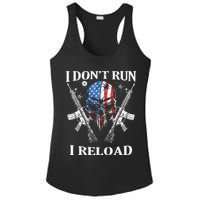 I don't Run I Reload Gun Rights AR 15 Skull American Flag Ladies PosiCharge Competitor Racerback Tank