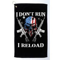 I don't Run I Reload Gun Rights AR 15 Skull American Flag Golf Towel