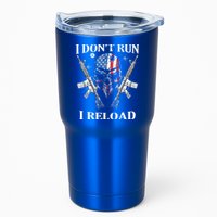 I don't Run I Reload Gun Rights AR 15 Skull American Flag Tumbler