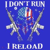 I don't Run I Reload Gun Rights AR 15 Skull American Flag Magnet