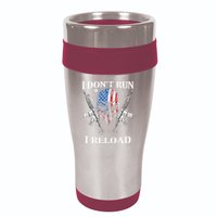 I don't Run I Reload Gun Rights AR 15 Skull American Flag 16oz Travel Tumbler