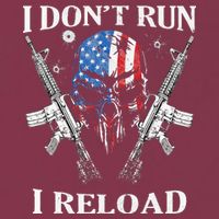 I don't Run I Reload Gun Rights AR 15 Skull American Flag 16oz Travel Tumbler