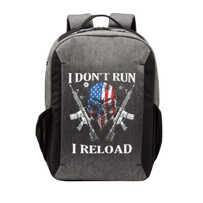 I don't Run I Reload Gun Rights AR 15 Skull American Flag Vector Backpack