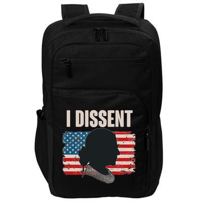 I Dissent Ruth Bader Ginsberg RBG USA American Flag Impact Tech Backpack
