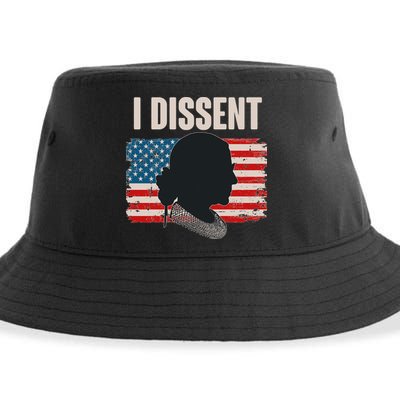I Dissent Ruth Bader Ginsberg RBG USA American Flag Sustainable Bucket Hat