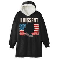 I Dissent Ruth Bader Ginsberg RBG USA American Flag Hooded Wearable Blanket