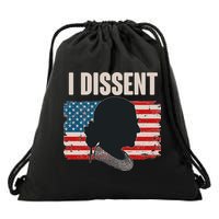 I Dissent Ruth Bader Ginsberg RBG USA American Flag Drawstring Bag
