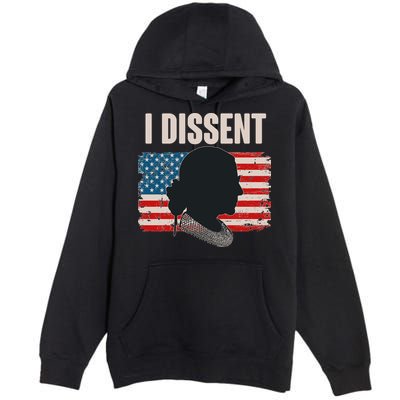 I Dissent Ruth Bader Ginsberg RBG USA American Flag Premium Pullover Hoodie