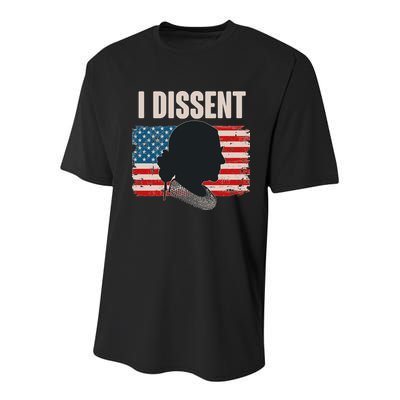 I Dissent Ruth Bader Ginsberg RBG USA American Flag Youth Performance Sprint T-Shirt