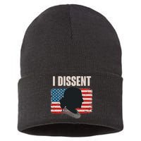 I Dissent Ruth Bader Ginsberg RBG USA American Flag Sustainable Knit Beanie