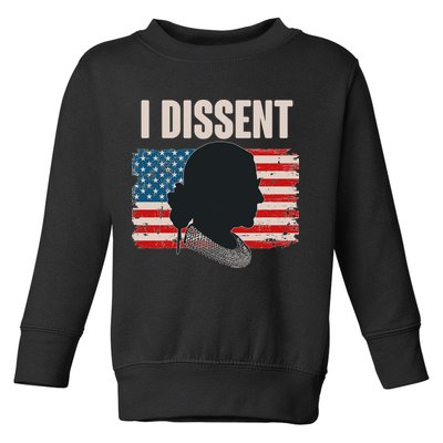 I Dissent Ruth Bader Ginsberg RBG USA American Flag Toddler Sweatshirt