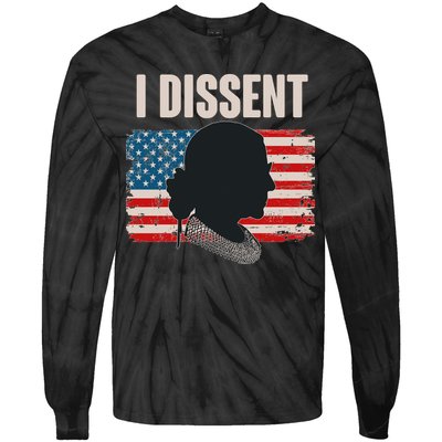 I Dissent Ruth Bader Ginsberg RBG USA American Flag Tie-Dye Long Sleeve Shirt