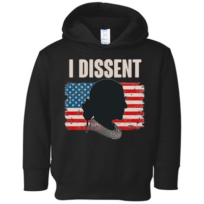 I Dissent Ruth Bader Ginsberg RBG USA American Flag Toddler Hoodie