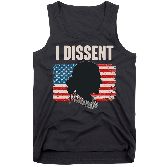 I Dissent Ruth Bader Ginsberg RBG USA American Flag Tank Top