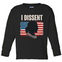 I Dissent Ruth Bader Ginsberg RBG USA American Flag Toddler Long Sleeve Shirt