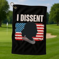 I Dissent Ruth Bader Ginsberg RBG USA American Flag Golf Towel