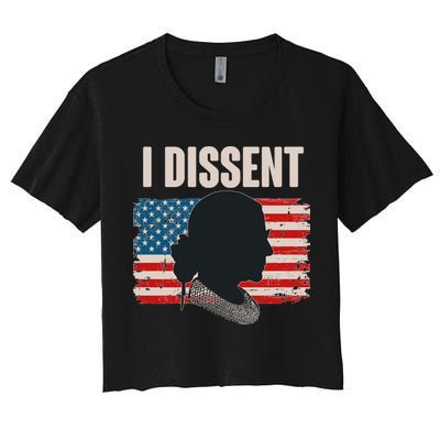 I Dissent Ruth Bader Ginsberg RBG USA American Flag Crop Top