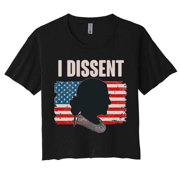 I Dissent Ruth Bader Ginsberg RBG USA American Flag Crop Top