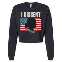 I Dissent Ruth Bader Ginsberg RBG USA American Flag Cropped Pullover Crew