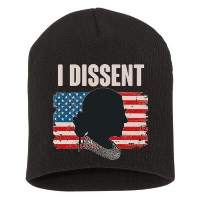 I Dissent Ruth Bader Ginsberg RBG USA American Flag Short Acrylic Beanie