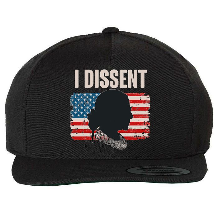 I Dissent Ruth Bader Ginsberg RBG USA American Flag Wool Snapback Cap