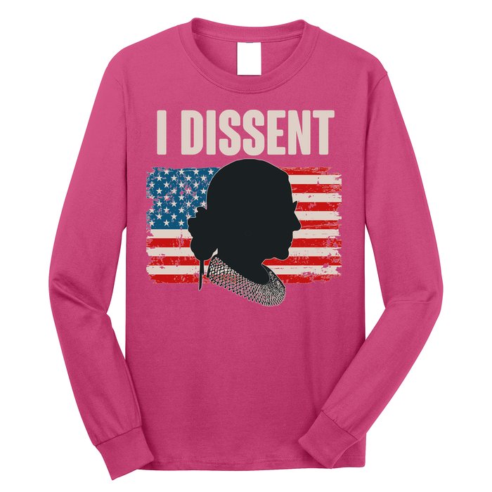I Dissent Ruth Bader Ginsberg RBG USA American Flag Long Sleeve Shirt