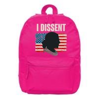 I Dissent Ruth Bader Ginsberg RBG USA American Flag 16 in Basic Backpack