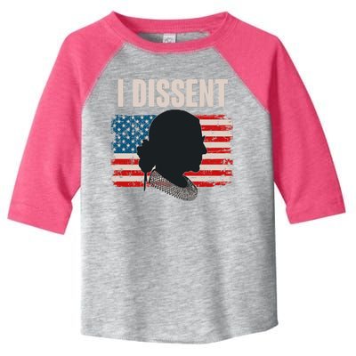 I Dissent Ruth Bader Ginsberg RBG USA American Flag Toddler Fine Jersey T-Shirt