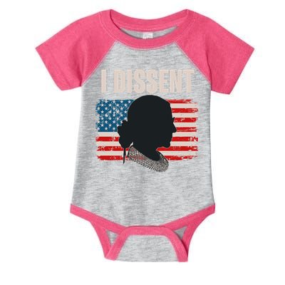 I Dissent Ruth Bader Ginsberg RBG USA American Flag Infant Baby Jersey Bodysuit