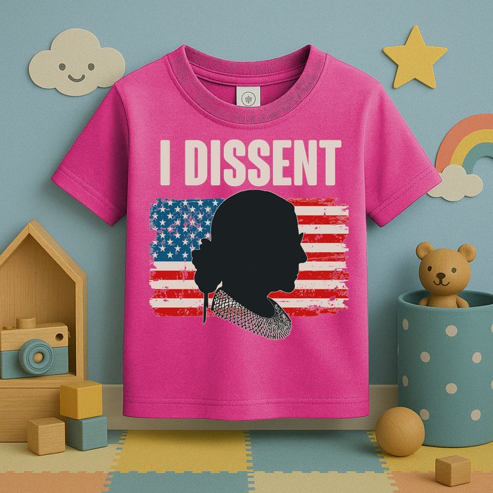I Dissent Ruth Bader Ginsberg RBG USA American Flag Toddler T-Shirt