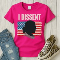 I Dissent Ruth Bader Ginsberg RBG USA American Flag Womens T-Shirt