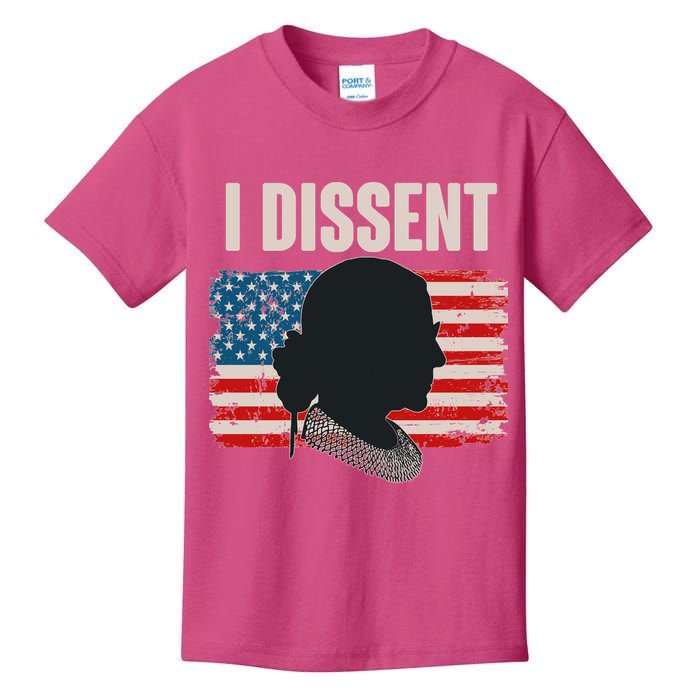 I Dissent Ruth Bader Ginsberg RBG USA American Flag Kids T-Shirt