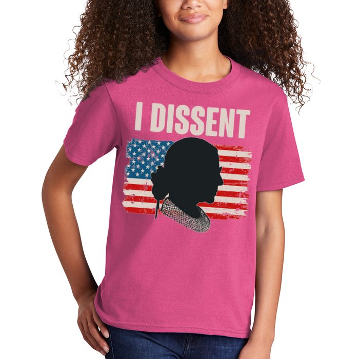 I Dissent Ruth Bader Ginsberg RBG USA American Flag Kids T-Shirt