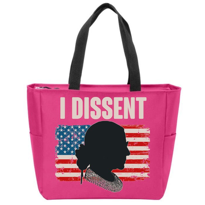 I Dissent Ruth Bader Ginsberg RBG USA American Flag Zip Tote Bag