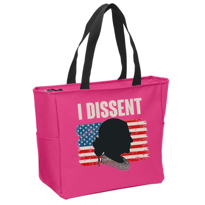 I Dissent Ruth Bader Ginsberg RBG USA American Flag Zip Tote Bag