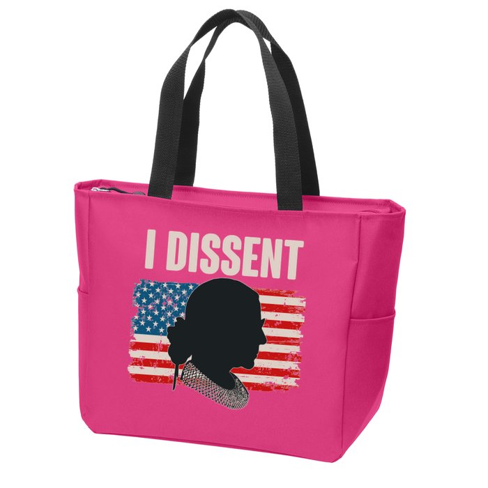 I Dissent Ruth Bader Ginsberg RBG USA American Flag Zip Tote Bag