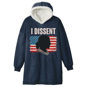 I Dissent Ruth Bader Ginsberg RBG USA American Flag Hooded Wearable Blanket