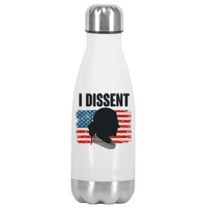 I Dissent Ruth Bader Ginsberg RBG USA American Flag Stainless Steel Insulated Water Bottle