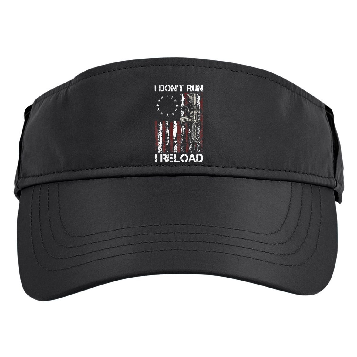 I Dont Run I Reload Gun American Flag Patriots Adult Drive Performance Visor