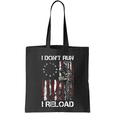 I Dont Run I Reload Gun American Flag Patriots Bag