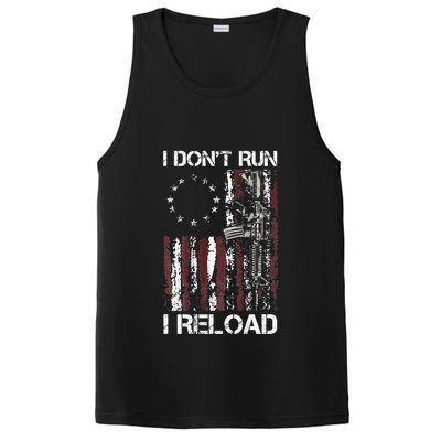 I Dont Run I Reload Gun American Flag Patriots PosiCharge Competitor Tank