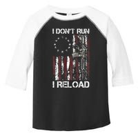 I Dont Run I Reload Gun American Flag Patriots Toddler Fine Jersey T-Shirt