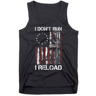 I Dont Run I Reload Gun American Flag Patriots Tank Top