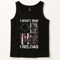 I Dont Run I Reload Gun American Flag Patriots Tank Top