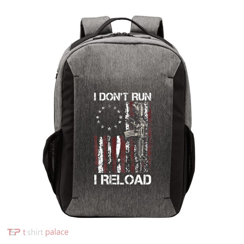 I Dont Run I Reload Gun American Flag Patriots Vector Backpack