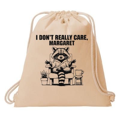 I Don’t Really Care Margaret J D Vance Funny Meme Raccoon Drawstring Bag