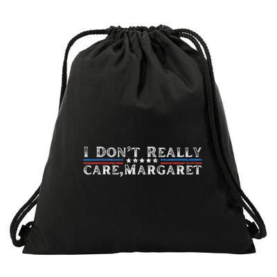 I DonT Really Care Margaret Funny Minimalist Drawstring Bag
